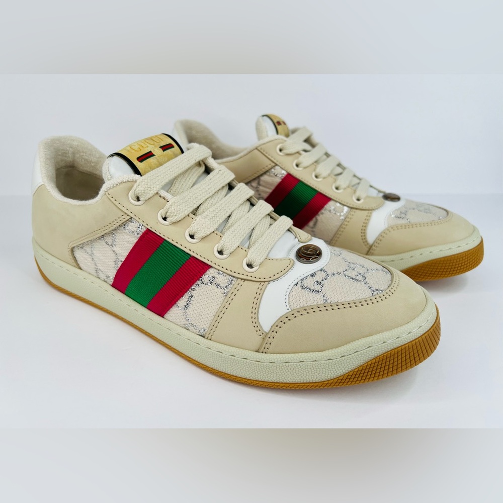 Gucci Screener Ace Women's GG Sylvie Web Enamel Logo Supreme Sneakers EU 41 - Picture 12 of 12